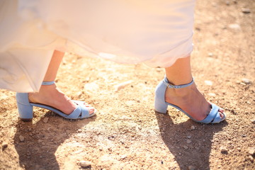 bride sky blue shoes