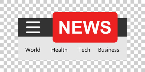 News template sign icon in transparent style. Website newsletter vector illustration on isolated background. Smartphone banner business concept.