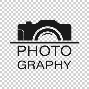 Camera device sign icon in transparent style. Photography vector illustration on isolated background. Cam equipment business concept.