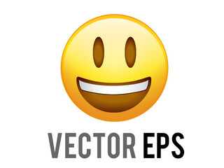 vector gradient yellow smiley face with white teeth icon