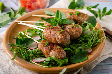 Grilled minced beef meat