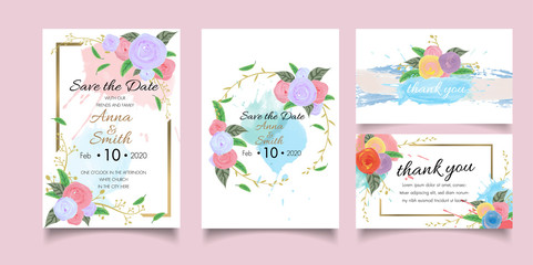 Fototapeta na wymiar template Wedding invite, invitation,save the date card design paper cut style.