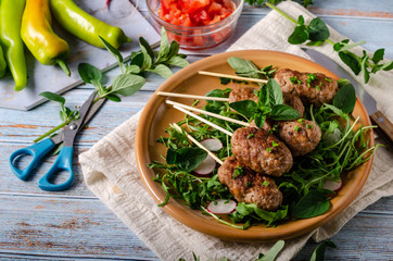 Grilled minced beef meat