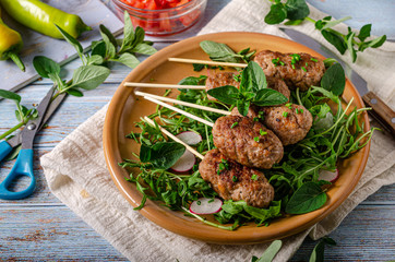 Grilled minced beef meat
