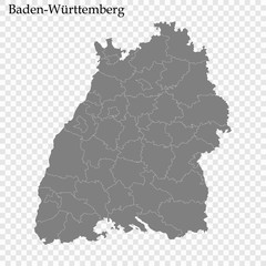 Obraz na płótnie Canvas High Quality map is a state of Germany