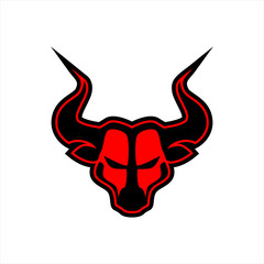 BULLS HEAD MASCOT LOGO DESIGN