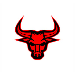 BULLS HEAD MASCOT LOGO DESIGN