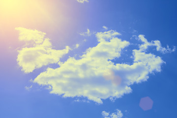 Beautiful sky with fluffy clouds