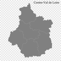 High Quality map region of France