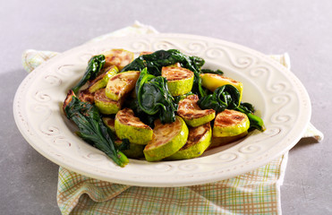 Courgette and spinach warm salad