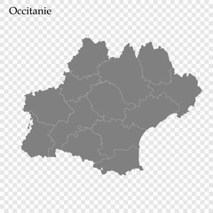 Fototapeta premium High Quality map region of France