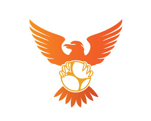 Fototapeta premium Modern Flying Eagle Soccer Logo Illustration In Isolated White Background