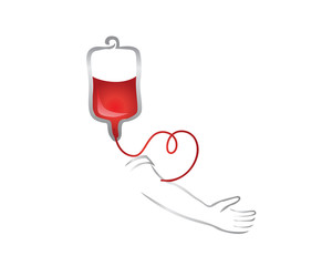 Modern Love Blood Donor Medical Aid Logo Illustration In Isolated White Background