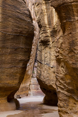Ancient abandoned rock city of Petra in Jordan tourist attraction