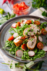 Chicken roulade with fresh salad