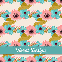 Trendy Seamless Floral Pattern in Vector illustration
