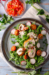 Chicken roulade with fresh salad