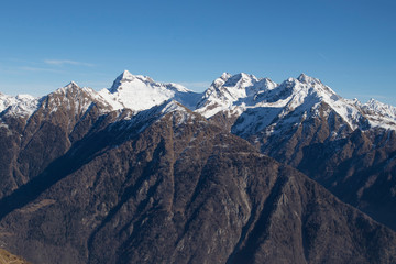 Naklejka na ściany i meble Mountains during winter with snow