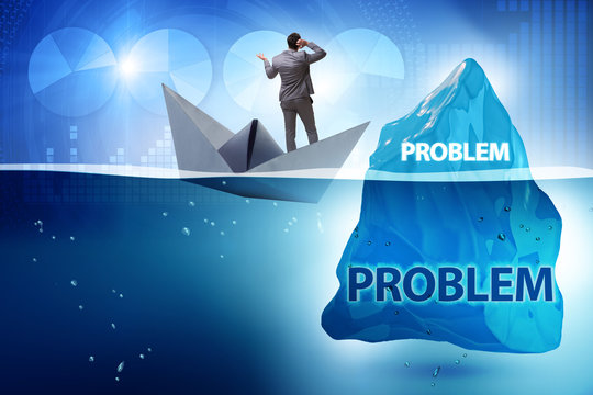 Businessman in problem concept with iceberg - Powered by Adobe