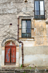 The ancient window and door