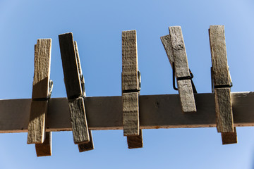 clothespins on rope