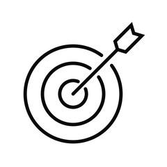 Target with arrow vector icon. Editable stroke.