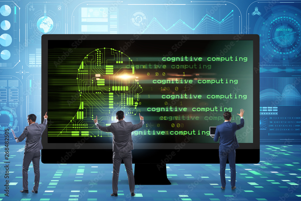 Wall mural cognitive computing and machine learning concept