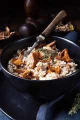 Kaszotto- polish risotto from barley groats with mushrooms