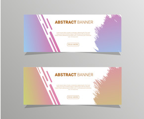 Set of banner templates. Bright modern abstract design. Can be used in website, magazine or advertising. White and gray background.