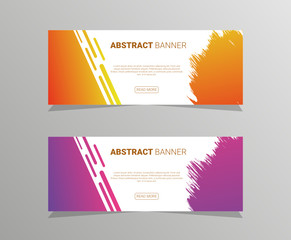 Set of banner templates. Bright modern abstract design. Can be used in website, magazine or advertising. White and gray background.