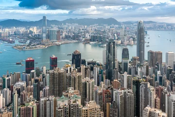 Foto op Plexiglas Hong Kong Victoria Harbour City Skyline © WU
