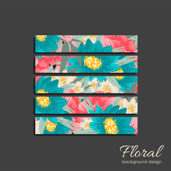 floral patchwork pattern with geometrical elements