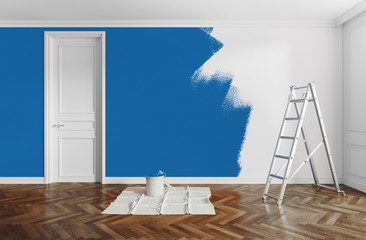 Home renovation, paint, 3d rendering