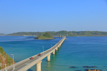 Fototapeta na wymiar Tsunoshima Ohashi Bridge in the morning