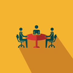 Business meeting icon vector - Flat group discussion sign