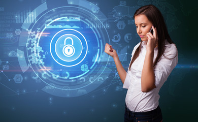 Young person talking on the phone with calling concept
