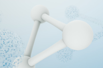 3d rendering, blue chemical formula with particle effects