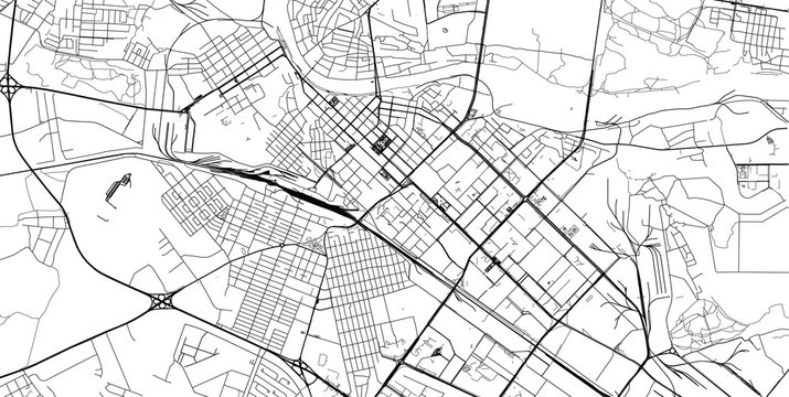Urban vector city map of Tyumen, Russia