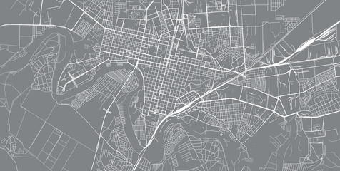 Urban vector city map of krasnodar, Russia
