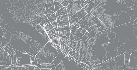 Urban vector city map of novosibirsk, Russia