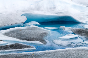 Fototapeta na wymiar Perito Moreno glacier ice formations detail view
