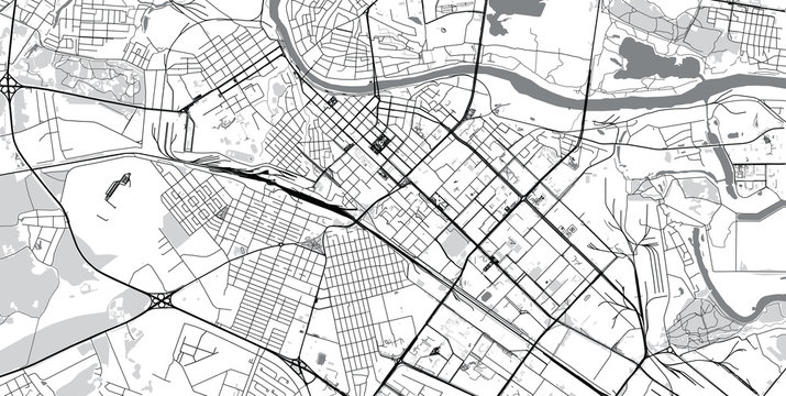 Urban vector city map of Tyumen, Russia
