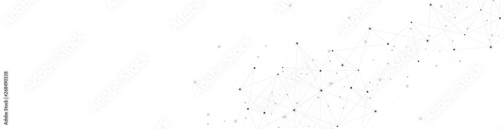Poster global network connection. abstract geometric background with connecting dots and lines. digital tec