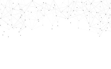 Global network connection. Abstract geometric background with connecting dots and lines. Digital technology and communication concept.