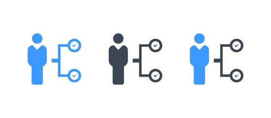 Businessman Correct Plan Icon - Vector glyph illustration