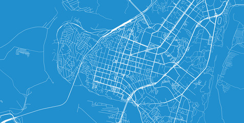 Urban vector city map of Ufa, Russia