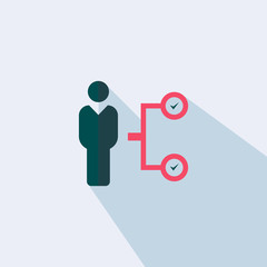 Businessman Correct Plan Icon - Vector flat illustration