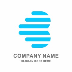 Monogram Letter B Circle Business Company Vector Logo Design