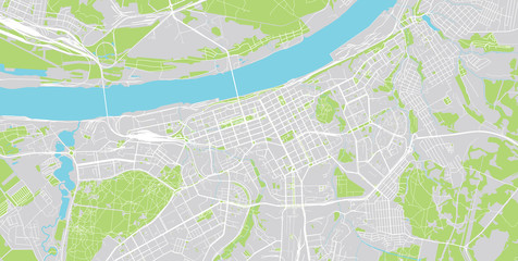 Urban vector city map of Perm, Russia