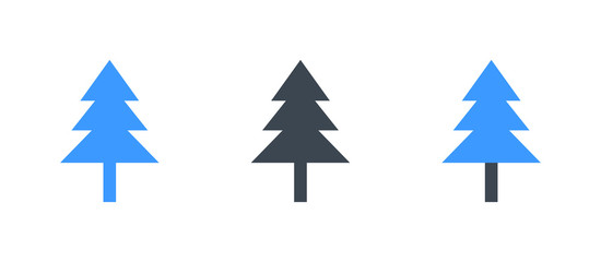 Christmas tree glyph sign icon illustration - vector